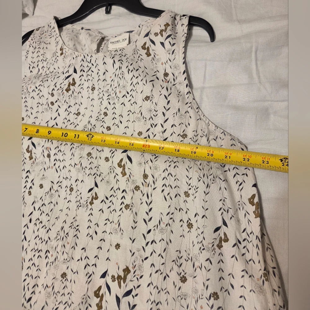 Rachel Zoe 100% Linen Floral  A Line Sleeveless Dress. Size XL - Picture 9 of 11